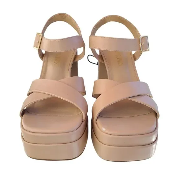 DREAM PAIRS Square Toe Platform Chunky Heel Sandals 8.5 Graduation Wedding Dance - Picture 3 of 10